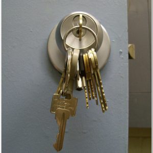 New installed replacement lock with keys